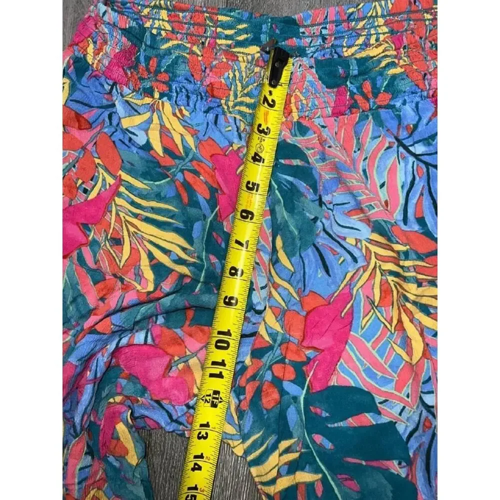 Kona Sol Women’s Multi Color Tropical beach Print Pants Large A005630 - Picture 5 of 8
